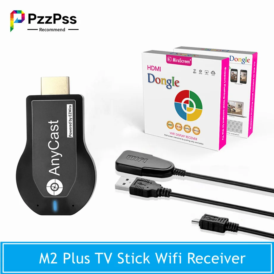 

PzzPss M2 Plus TV Stick Wifi Display Receiver Dongle For DLNA Miracast Airplay Airmirror 1080P HD Mirascreen Mirroring Screen