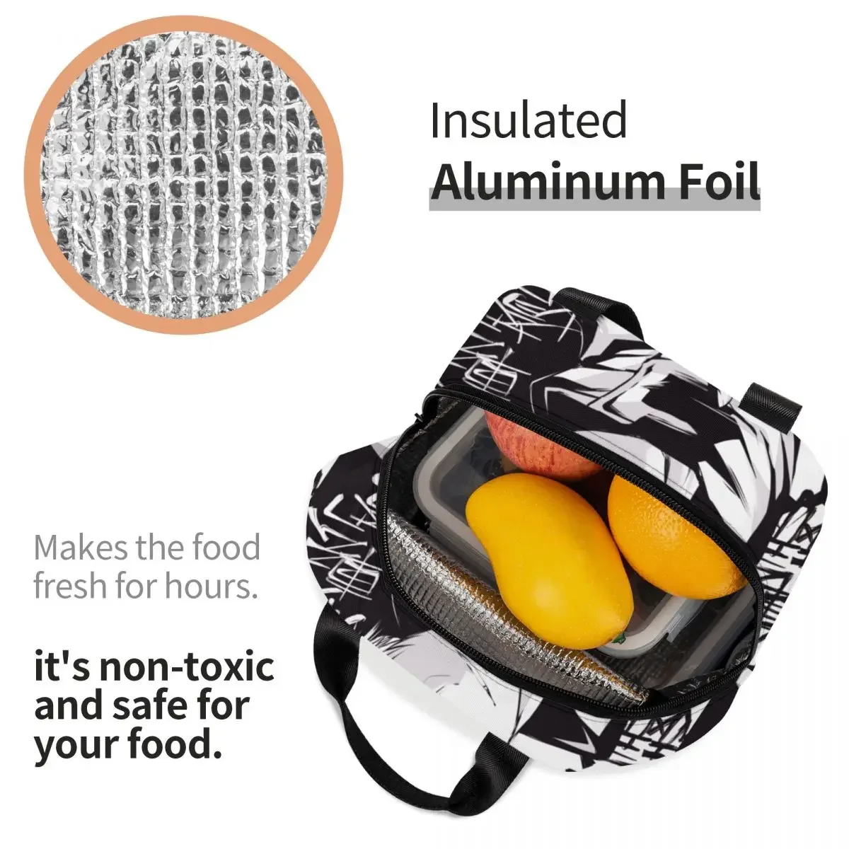 Изолированная сумка для ланча Satoru с внешним видом контейнер обеда рисунком аниме