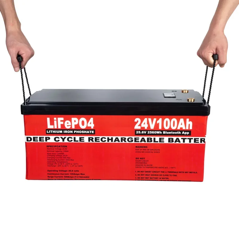 Оригинальное производство литий-железо-фосфатной батареи 24 В 100 Ач 200 со