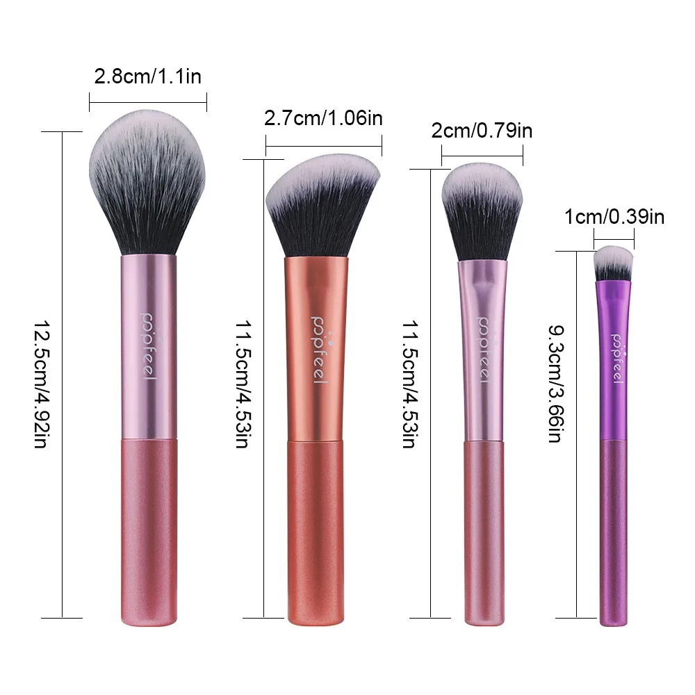 Мини-Кисть для макияжа с мягкими волосами 4 шт.