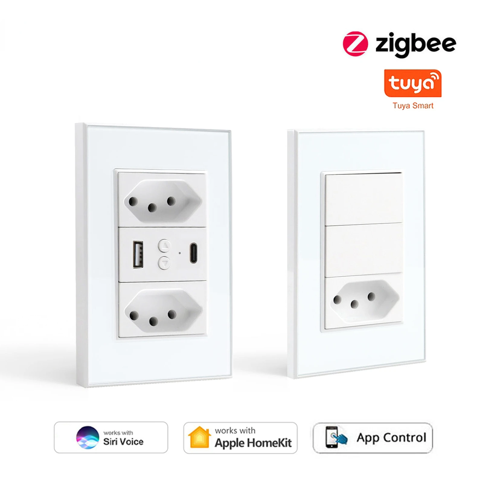 Розетка Tuya Zigbee с светильник елем, 10 А, 110 В, 240 В