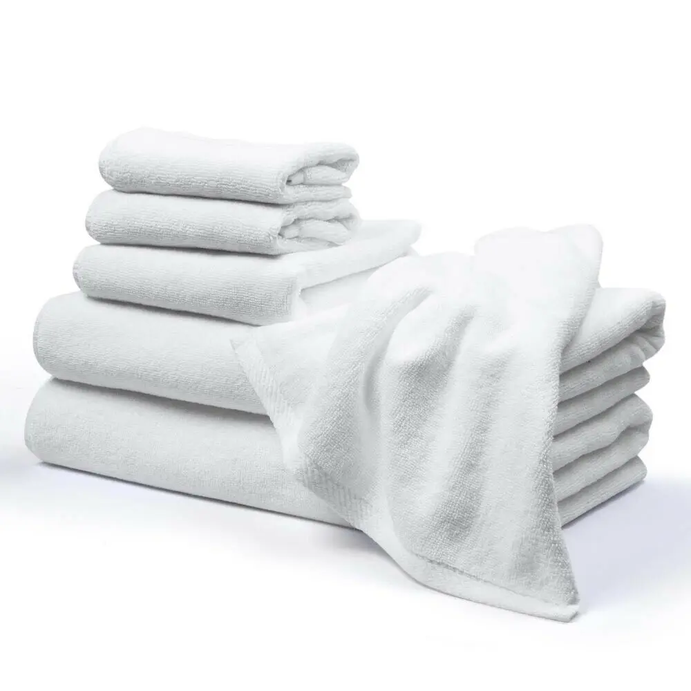 

6 PCS Absorbent Soft Fabric Bathroom Towel Sets Multiple Size Towel Sets