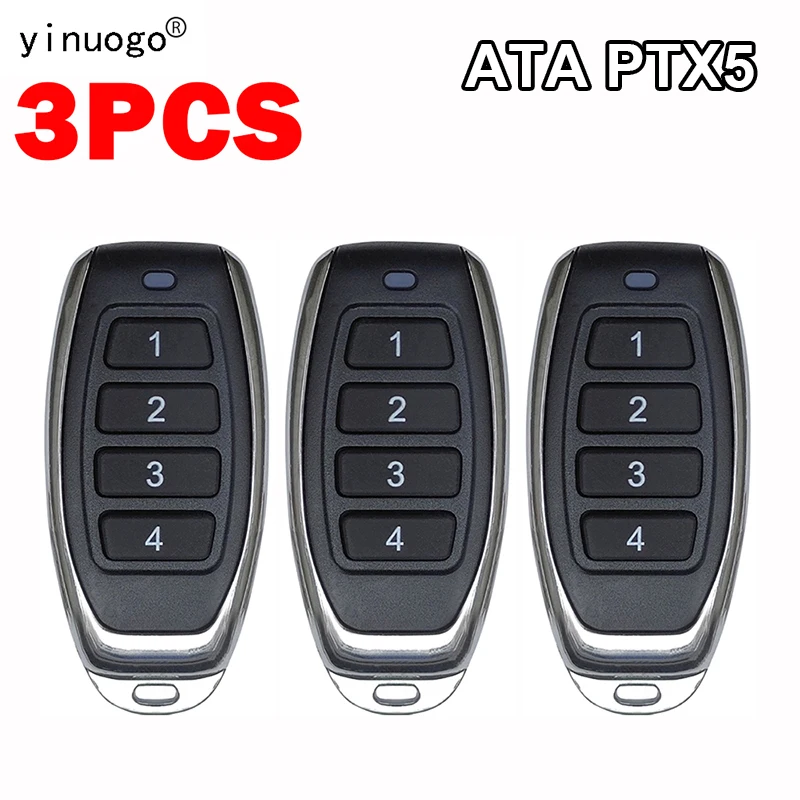 

3PCS For Garage ATA PTX5 PTX-5 PTX-5v1 PTX-5v2 TrioCode GDO Remote Control Garage Door Opener 433.92MHz Rolling Code Transmitter