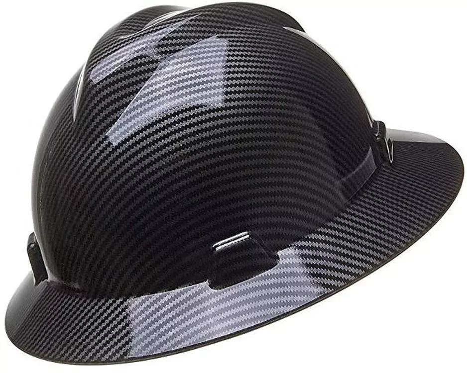 

Carbon Fiber Safety Helmet Men Wide Brim Protection Hat Anti-Smashing Anti-Impact Construction Black/blue Safety Hat