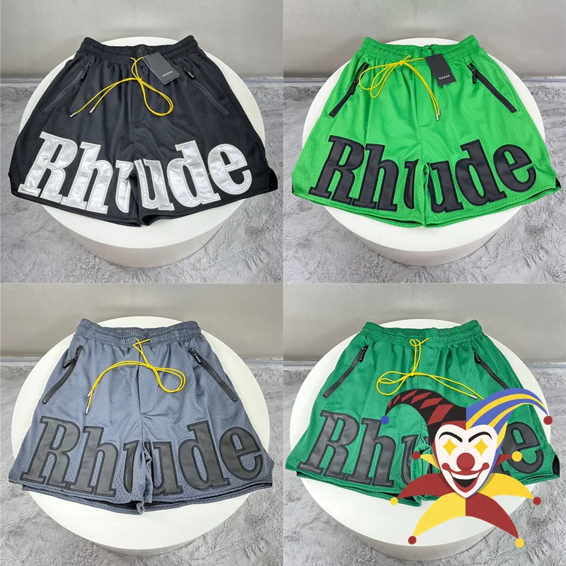 

Leather Embroidery RHUDE Shorts Men Women Rhude Shorts Multiple Breeches