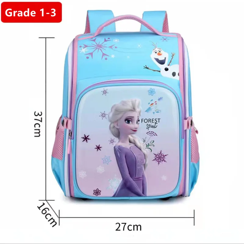 Disney Frozen Marvel School Bags For Boys Girls Elsa Spider Man Primary Student Shoulder Orthopedic Backpack Grade 1-3 Mochila