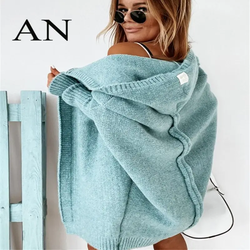 

Coats Woman Winter 2022 Hooded Sweater Soft Loose Back Stitched Sweater Winter Cold Coat Cardigan Women Long Sleeve Top