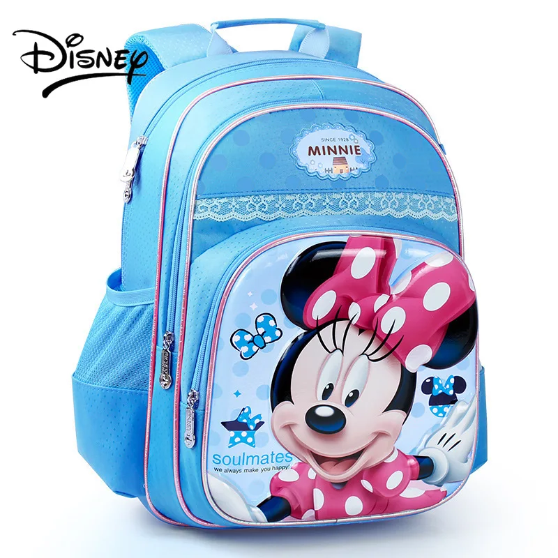 Genuine Disney's New Primary School Students Cartoon Load-reducing Waterproof Schoolbag 1-4 Grade Girls Cute Minnie Backpack