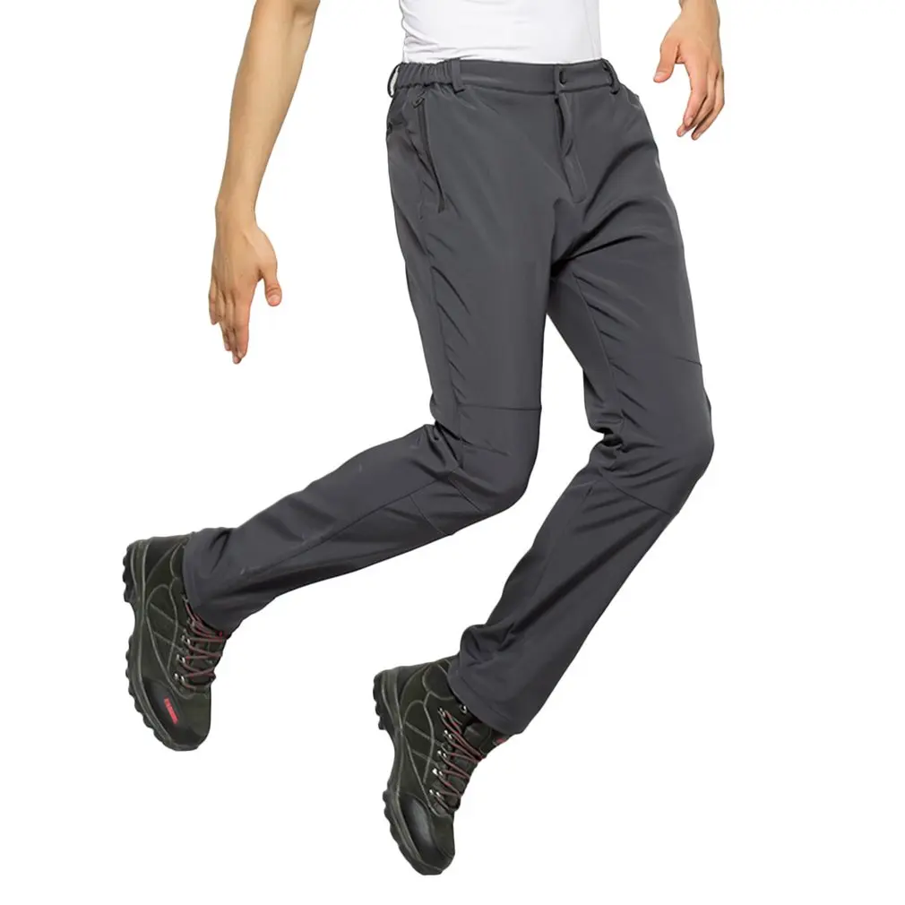 

Wind Resistant Elastic Fabric Pants Thick Warm Trousers Stretch Waist Comfortable Men Women Pants For Outdoor Activities