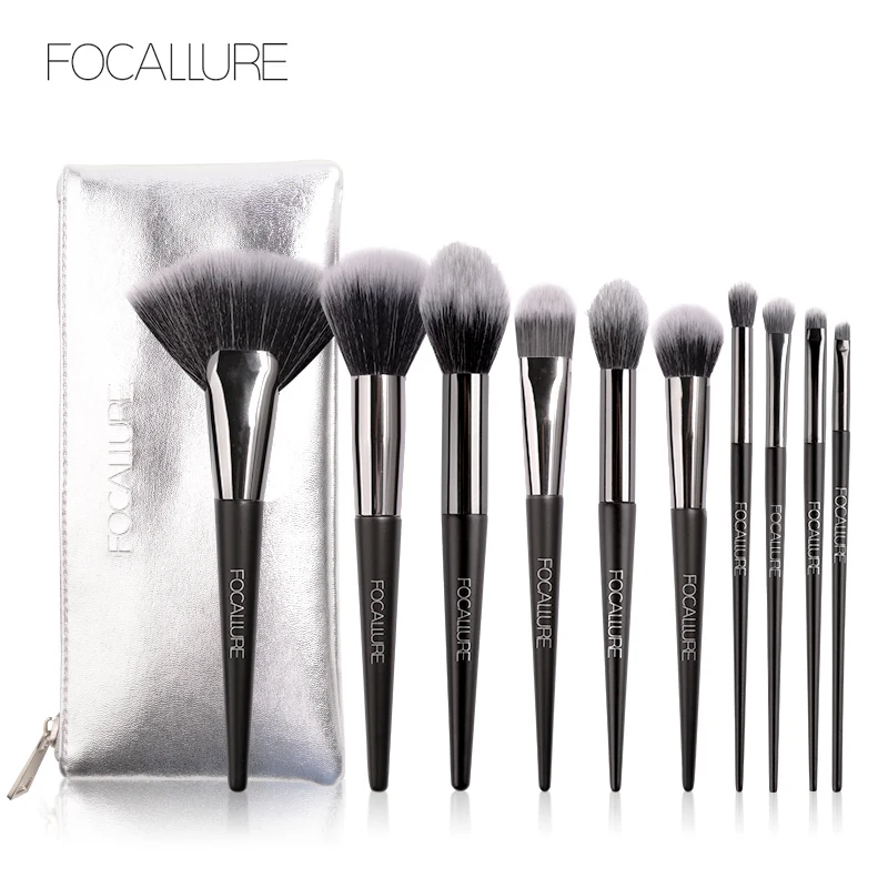 

10 Pcs Professional Makeup Brushes Set Tools High Quality Foundation Powder Eyeshadow Applicator Brush