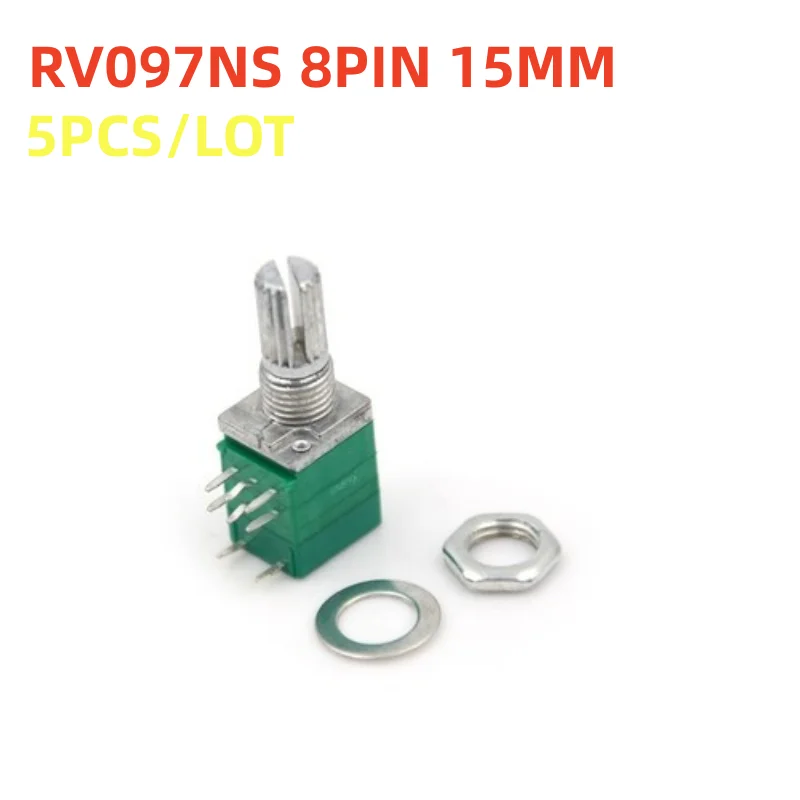 5PCS RV097NS B10K B50K B100K 10K 50K 100K With a Switch Audio 8pin Shaft 15mm Amplifier Sealing Potentiometer on. -> 5 ШТ. RV097NS B10K B50K B100K 10K 50K 100K С переключателем звука 8pin вал 15 мм Усилитель герметичный потенциометр.