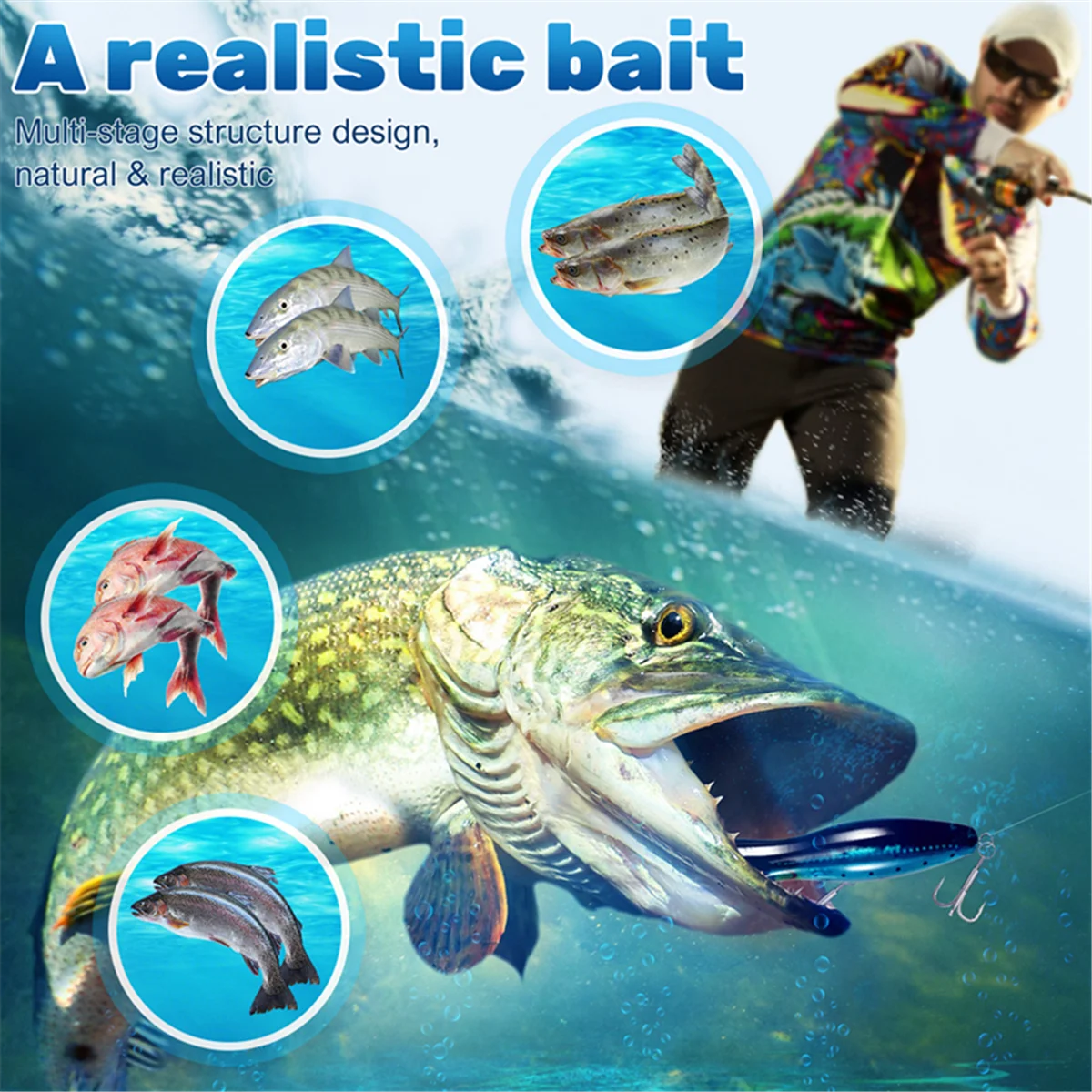 Рыболовные приманки — Поппер Набор для ловли/рыбалки Морская рыбалка 5 шт. 12 см и