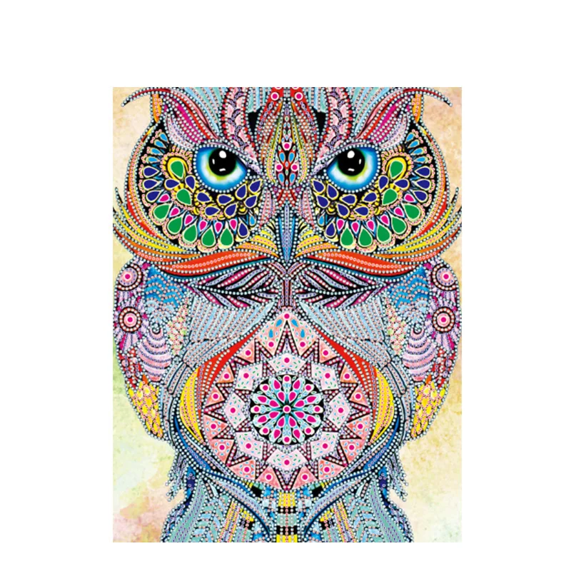 

New Diamond Painting Full Diamond Living Room Decorative Painting Three-Dimensional Owl Stick-on Crystals EmbroiderydiyHand-Made
