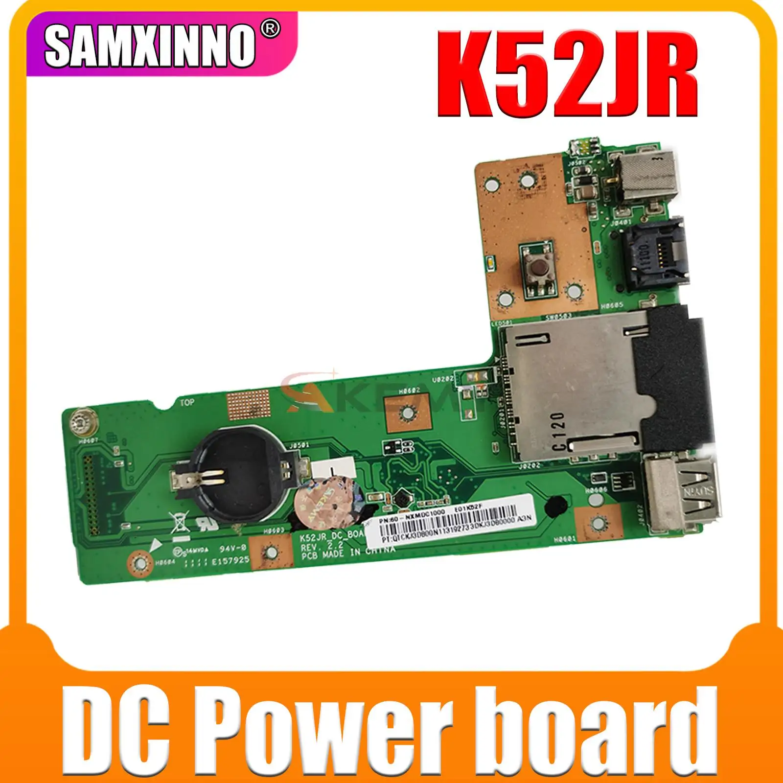 Для ASUS K52 X52J A52J K52J K52JR K52JT K52JB K52JU K52JE K52D X52D A52D K52DY K52DE K52DR Audio DC Power board
