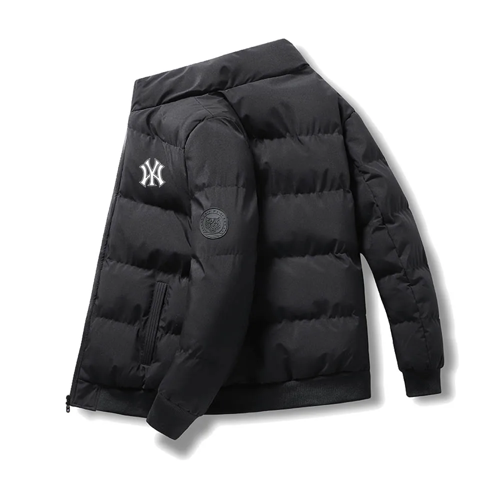 

Мужская стеганая куртка 2023 зимняя трендовая короткая стеганая Мужская куртка с логотипом головы тигра Толстая Повседневная стеганая куртка мужские парки