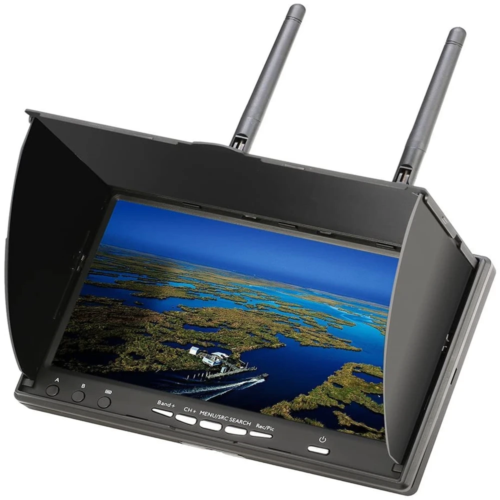 Фото LCD5802D LCD5802S 5802 5,8G 40CH 7-дюймовый Raceband FPV 800x480 со встроенным аккумулятором видеоэкран для FPV Multicopte №1