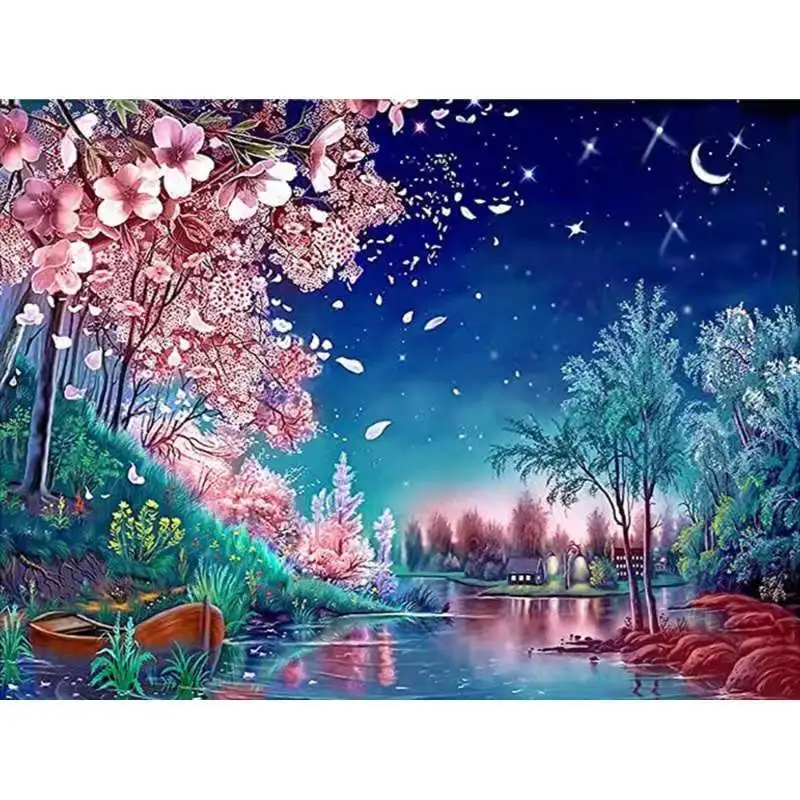

Diamond Painting Starry Night Embroidery DIY Diamond Painting Cross Stitch Kit Posters 5D Needlework Diamond Home Decor