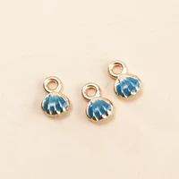 10pcslot blue small shell green starfish enamel charms zinc alloy diy jewelry necklace bracelet earring pendants