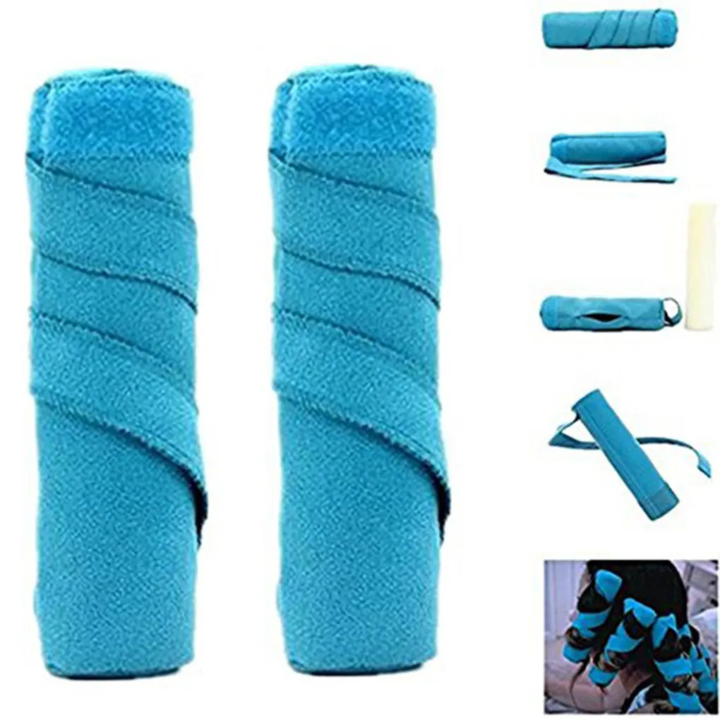 

8 Pieces Hair Rollers Heatless Curlers Water-absorption Straightening Portable Straightener Hairdressing Styler Sea Blue