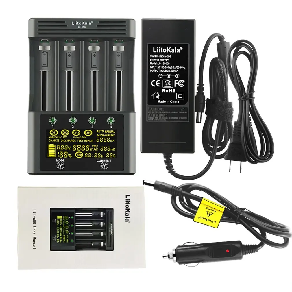 

US/EU/UK Plug Lii-600/Lii-S8 Battery Charger For Li-ion 3.7V and NiMH 1.2V battery Suitable for 18650 26650 21700 26700 AA AAA