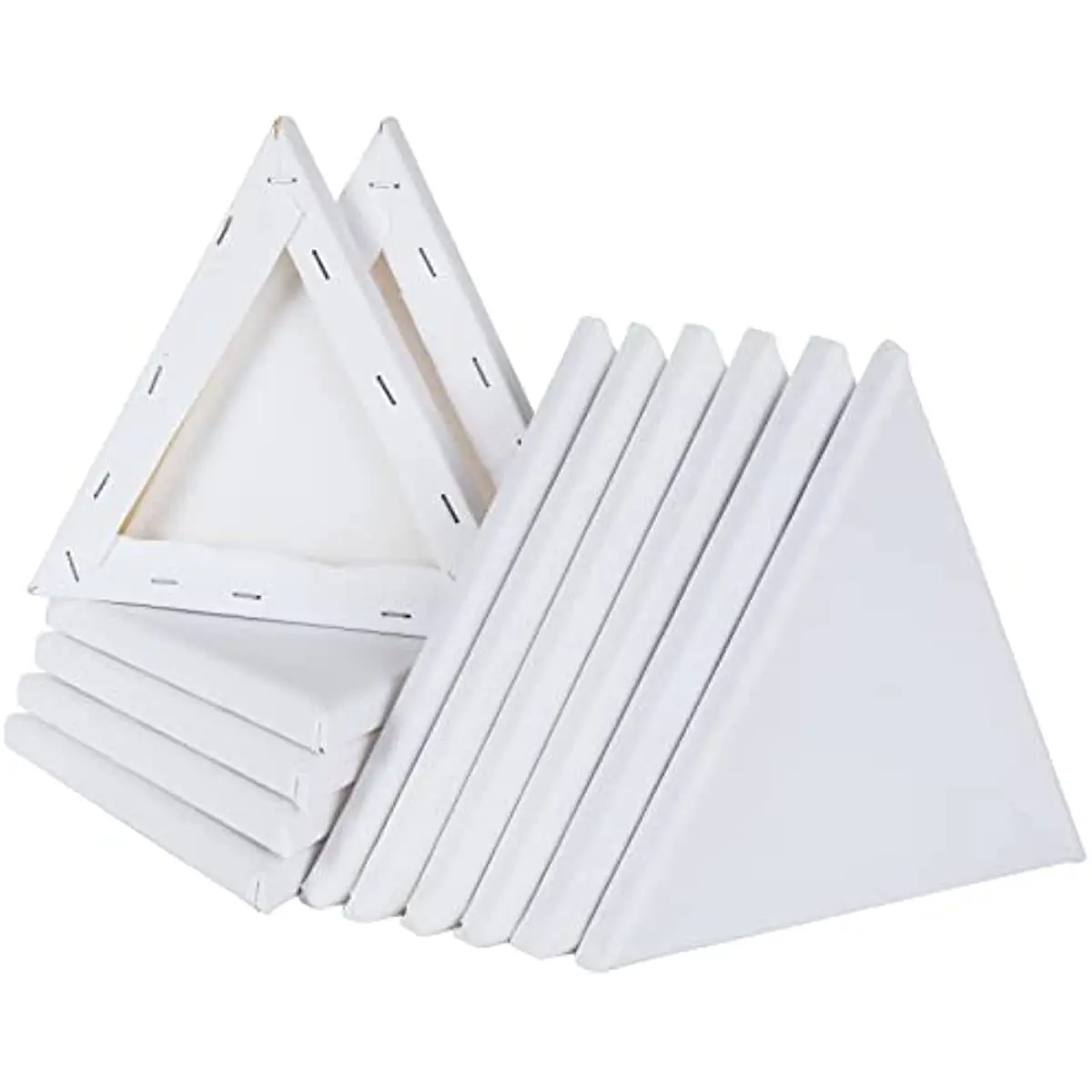 

4 pcs Stretched Canvas 12 Inch Blank Canvas, Triangle Blank Canvases Irregular Frame Canvas Panels Artist Canvas for Painting