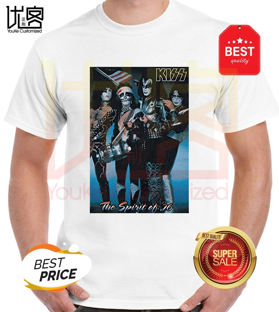

vtg kiss spirit of '76 rock and roll music t shirt men's women's 100% cotton short sleeves tops tee printed Crewneck t-shirt