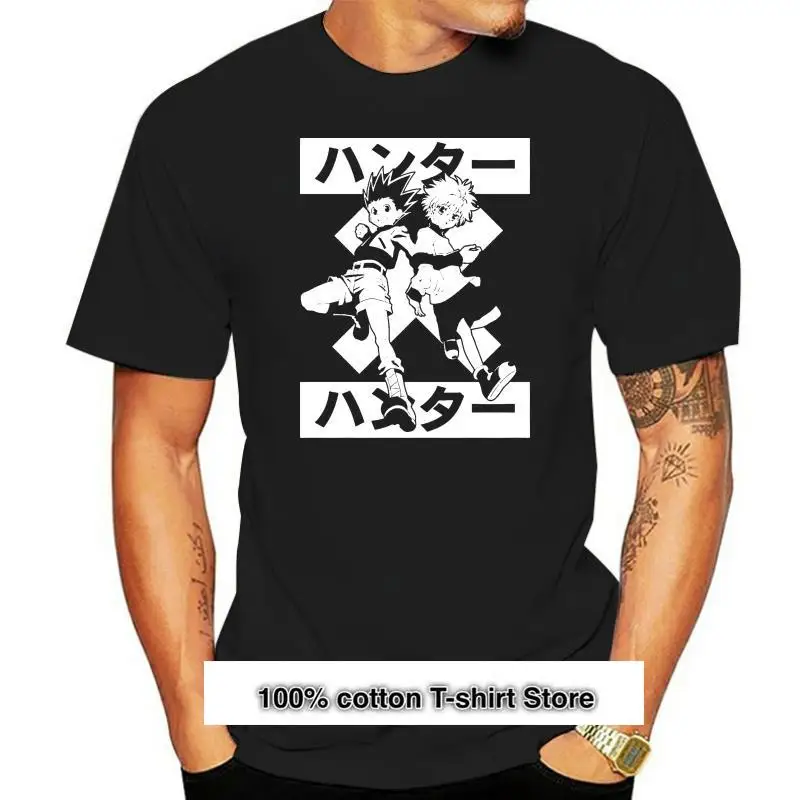 

Camiseta negra auténtica de Hunter X Hunter, camisa de Anime Gon Cross Killua, Ts4Hgd, 2Xl, 3Xl, 4Xl, 17Xl