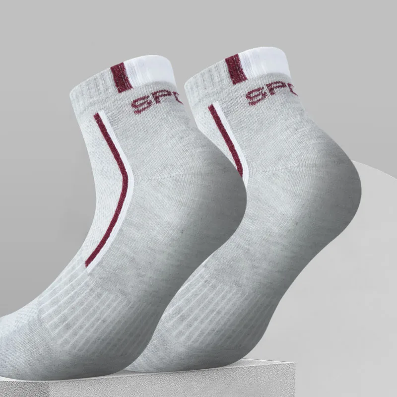 40 Pieces=20Pairs/lot Short Sports Men's Ankle Mesh Socks Cotton Stripe Male Casual Summer Breathable Comfortable Happy Sock