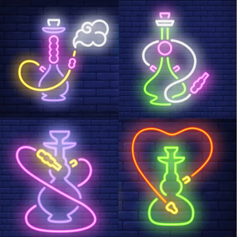Shisha Neon Light  Hookah Logo Room Decor Man Cave Decoration Bar LED Neon Sign Light For Shop Wall Decor Boy Birthday Gift