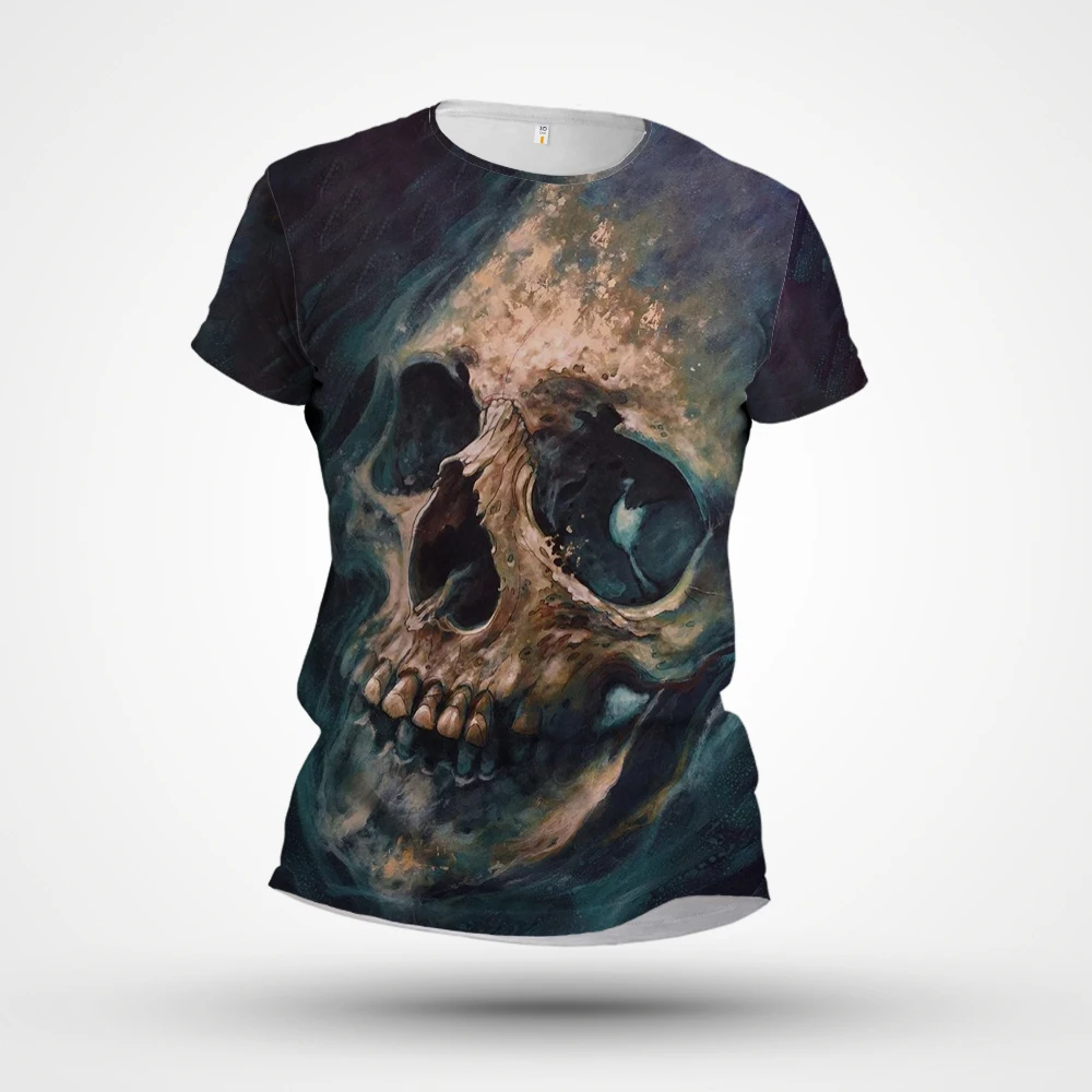

2023 Summer Vintage T-shirt New 3D Printing Luxury Pattern Short Sleeve Customized Factory Direct Sales Light Luxury Tight Top