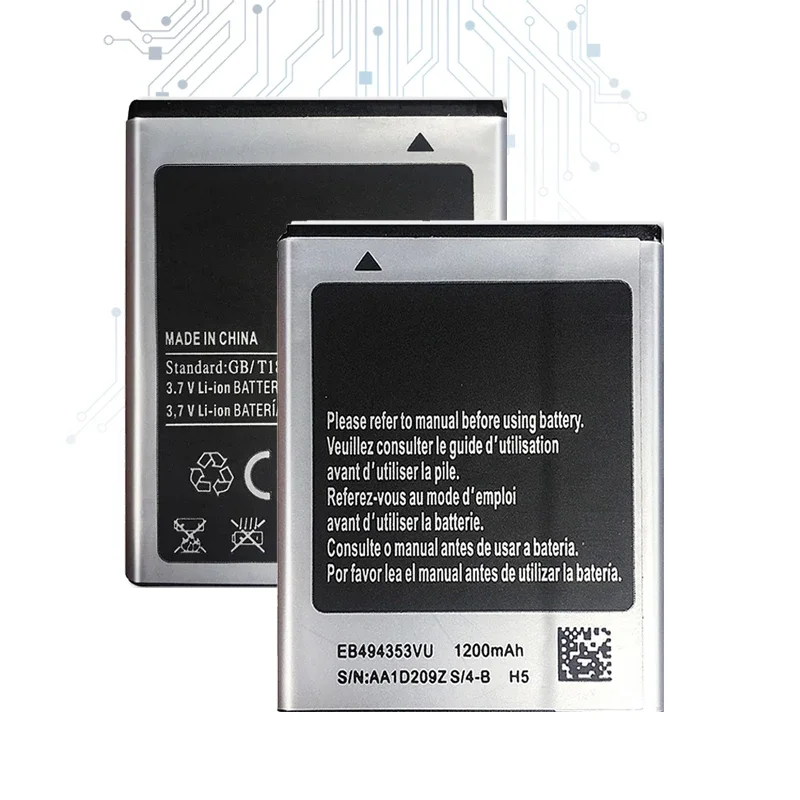 1200 мАч EB 494353 Сменный аккумулятор VU для Samsung Galaxy Mini GT S5570 S5250 S5330 S5750 S7230 T499 GT-I5510 с