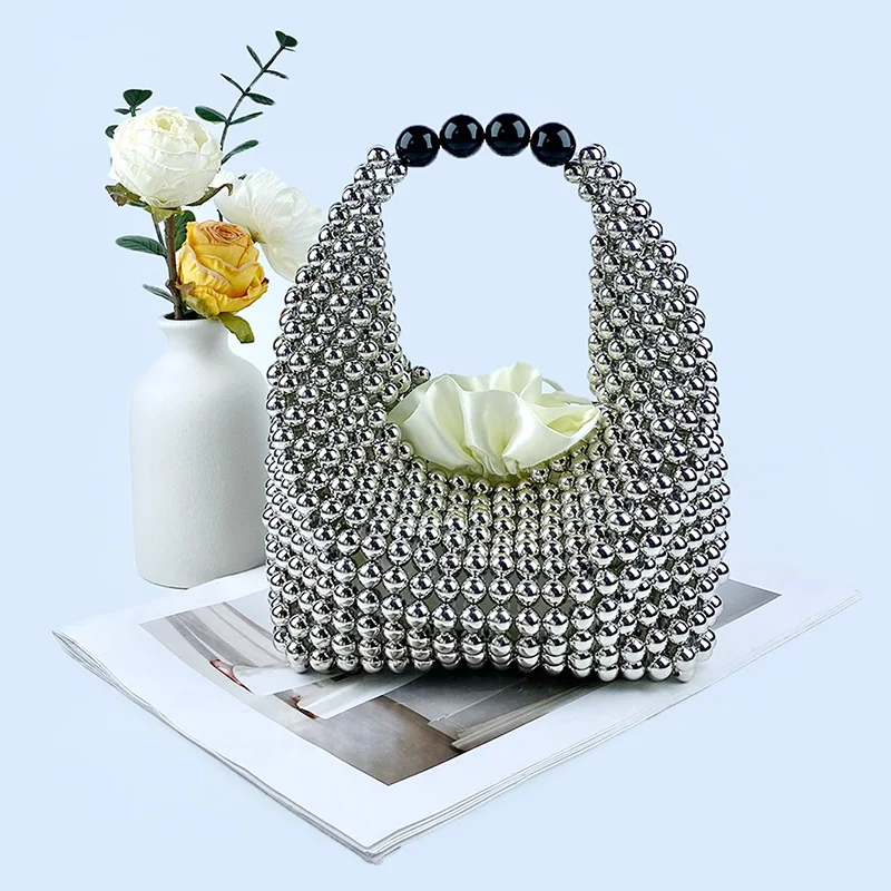 Высококачественная европейская и американская серебряная текстильная сумка с