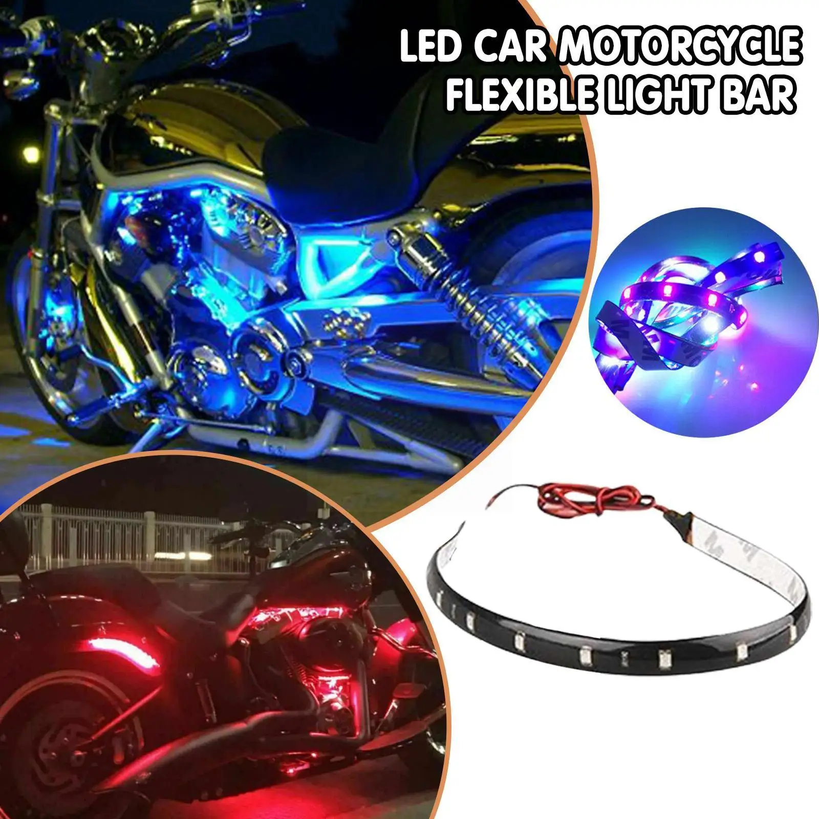 

1PCS 30CM Car Strip Light 15 LED Motorcycle Flexible Lamp Boat Bar Decorative Atmosphere Underbody 3528 SMD D0P5