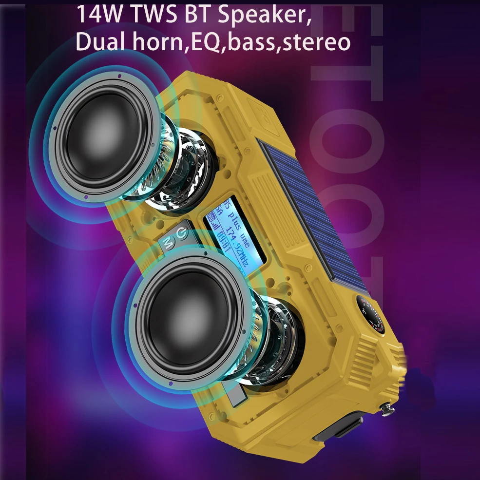 Глобальные радиоприемники Bt солнечные колонки цифровой портативный CD-плеер