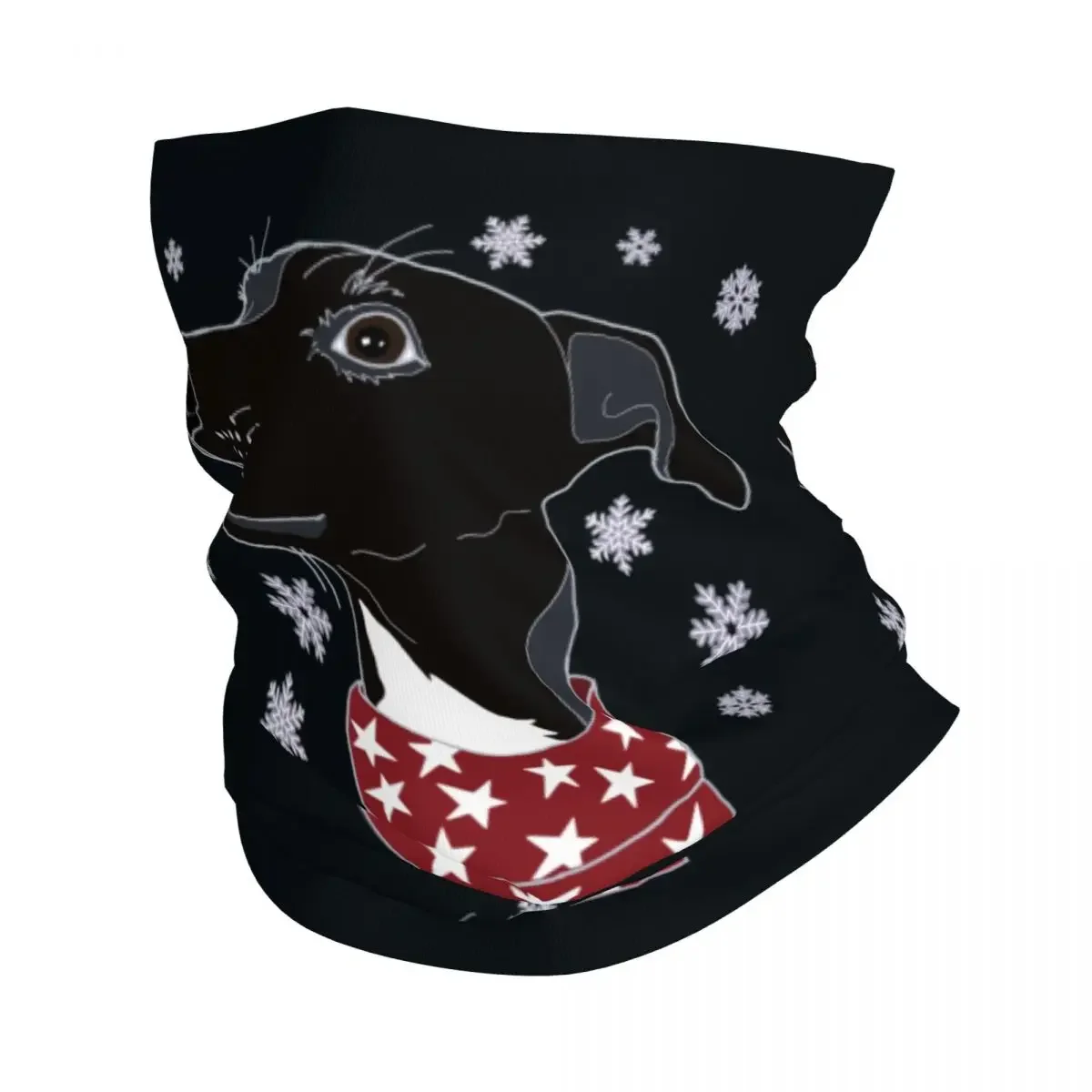 

Cute Winter Whippet Bandana Winter Neck Warmer Men Windproof Wrap Face Scarf for Hiking Lurcher Greyhound Dog Gaiter Headband