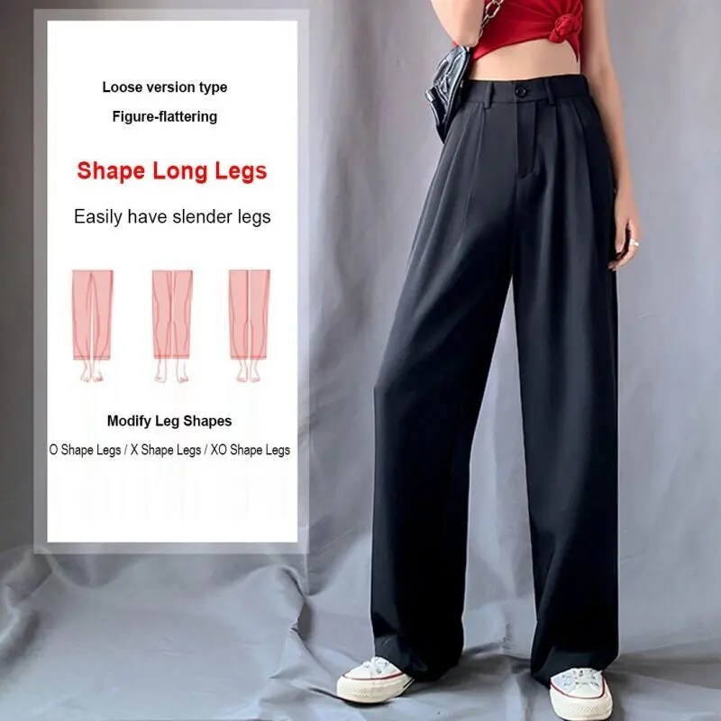 

Women's High Waist Draping Suit Wide Leg Pants