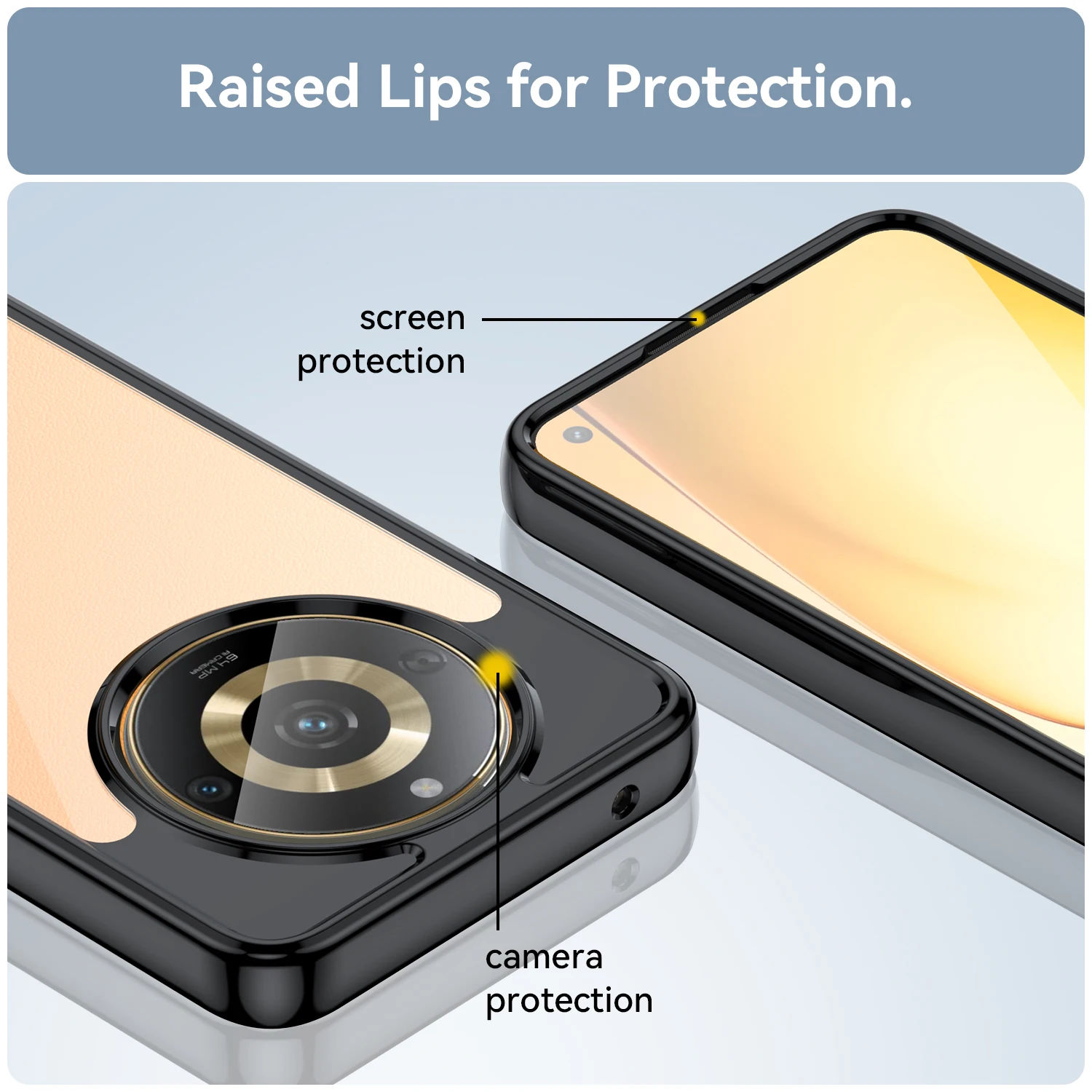 Жесткий полупрозрачный противоударный чехол для Realme Narzo 60