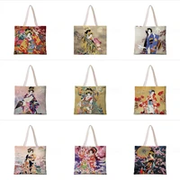 reusable shopping tote bag japanese diva high quality girls canvas large shoulder bag tote bag beach bag