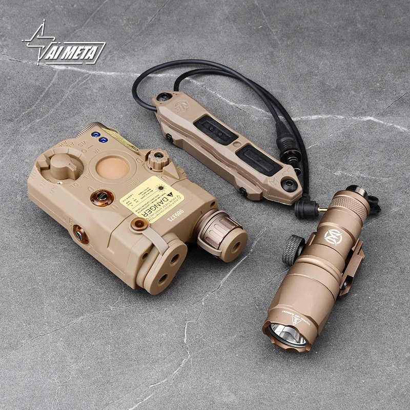 PEQ15/LA-5 Red Dot Hunting Laser Tactical Battery Box Green IR Laser+M300A Flashlight+Remote Control Double Plug Pressure Switch