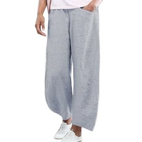 casual cotton linen wide leg pants loose womens trousers fashion elegant hot new spring summer female pants selling soild color