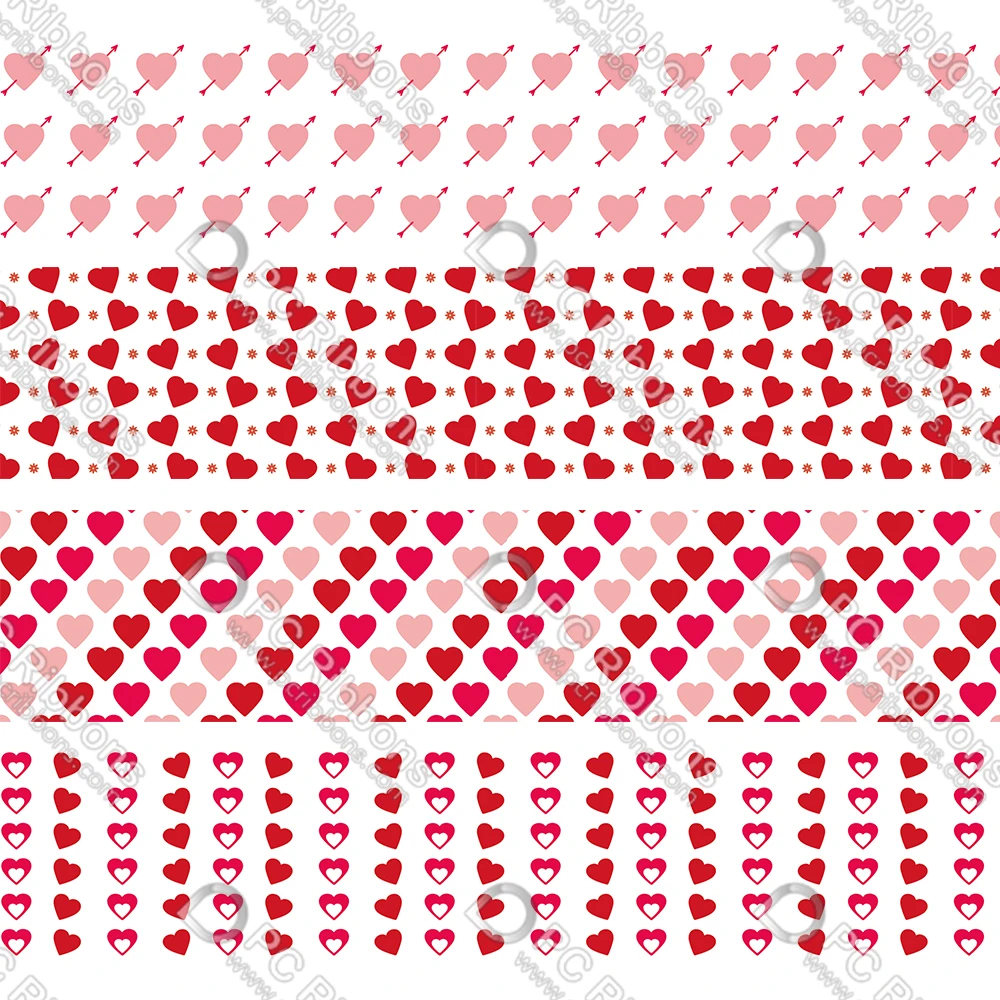 

16-75 мм, лента в рубчик с принтом сердца на День святого Валентина, атласная лента, шнурок, материалы ручной работы «сделай сам», лента для упа...