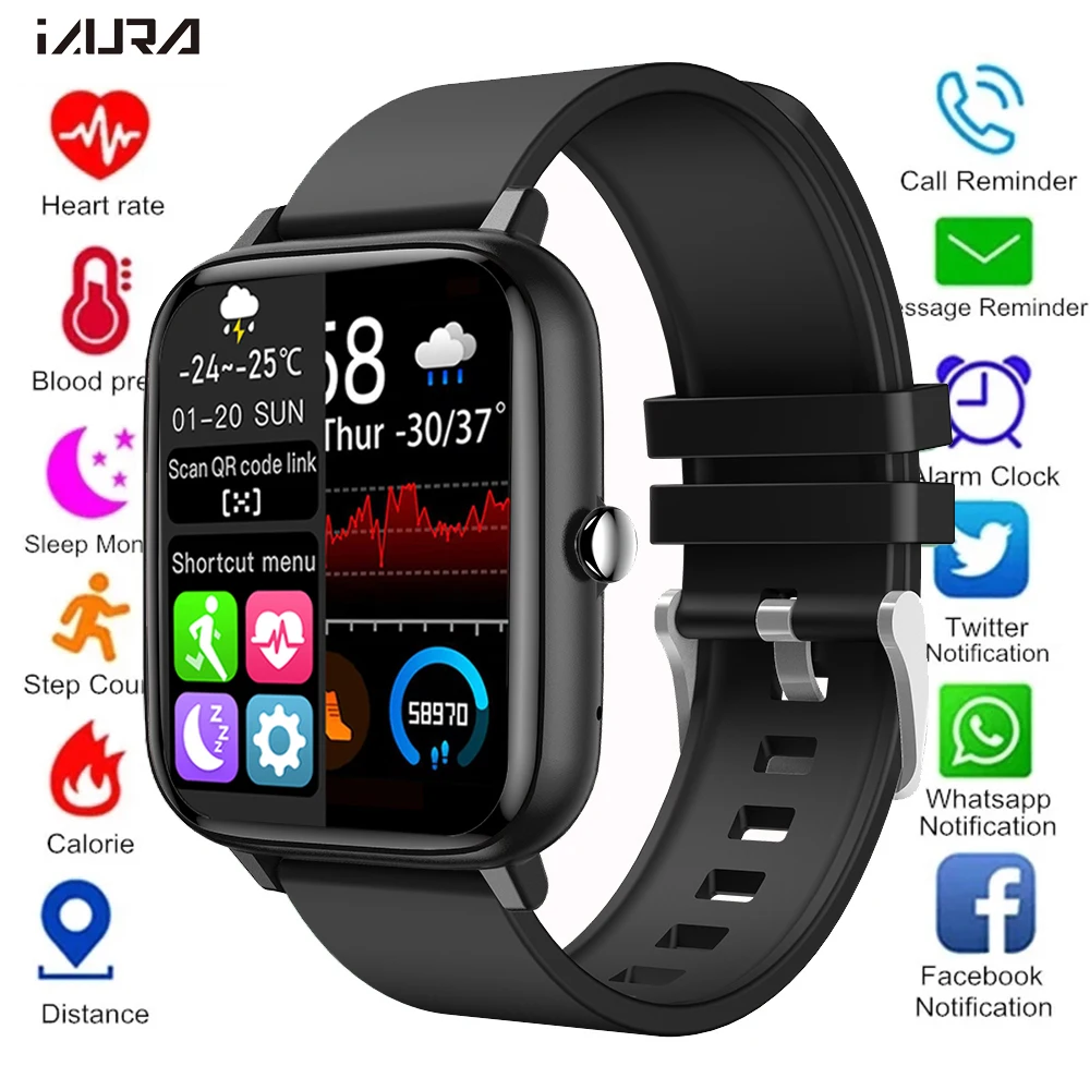 

2022 NEW Smart Watch For Android IOS Men Women Wristwatch Full Touch Screen Heart Rate Monitor Smartwatch Kids Sport Pedometer
