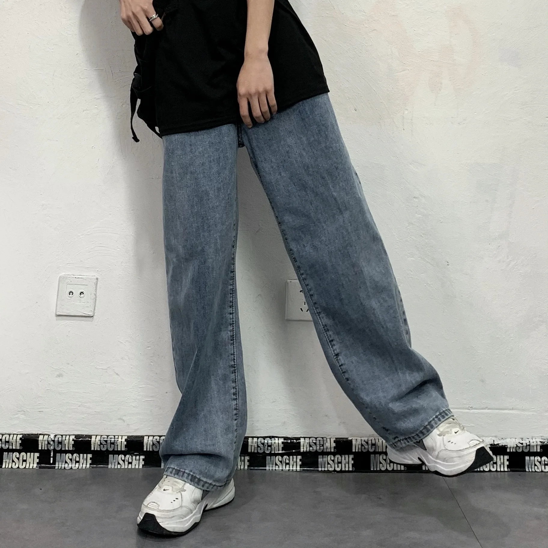Men Jeans Versatile Straight Pants Men's and Women's Trousers Loose Jeans Denim Trousers y2k Pants Wide Leg Pants Women's Pants