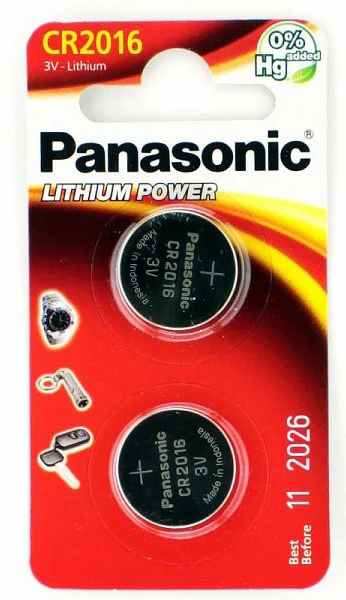 Батарейка литиевая Panasonic CR2016, CR2016BL2 (3V) 2 штуки