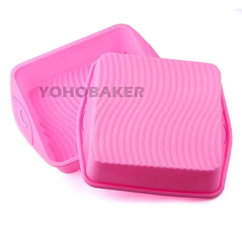 

Pink Square Silicone Cake Bread Molds Oven Pans Baking Dish Bakeware Confectionery Form For Kitchen Baking Tools