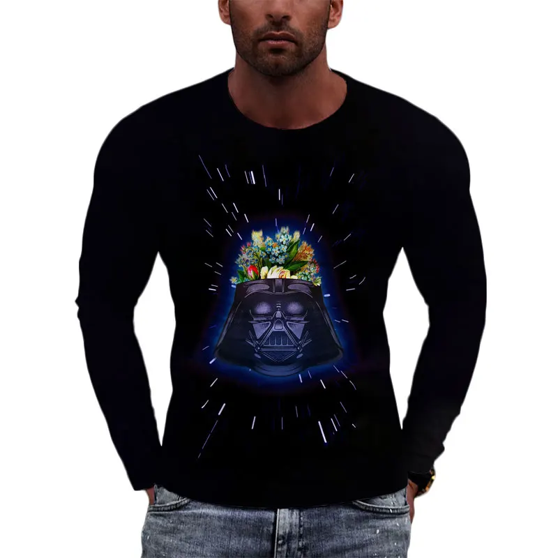 

2022 Spring Summer T Shirt For Men Disney Movie Star Wars 3D Print Women Clothing Long Sleeve Harajuku Male T-shirts