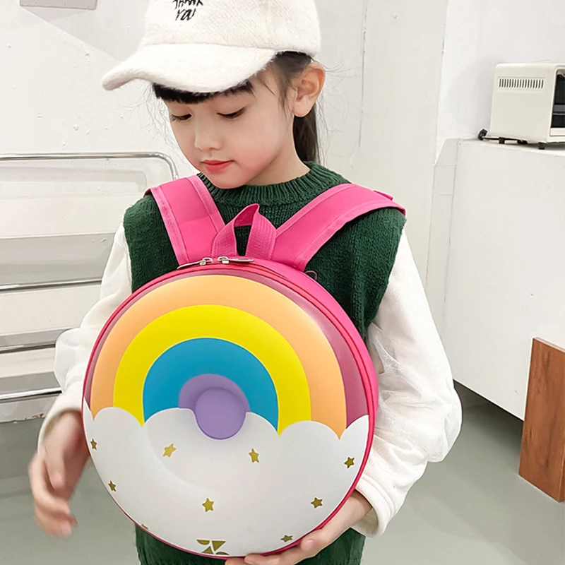 

Children Cute Donut Rainbow Backpack Large Capacity Cartoon Casual Students Boys Girls School Book Bag Kids Kindergarten Gifts