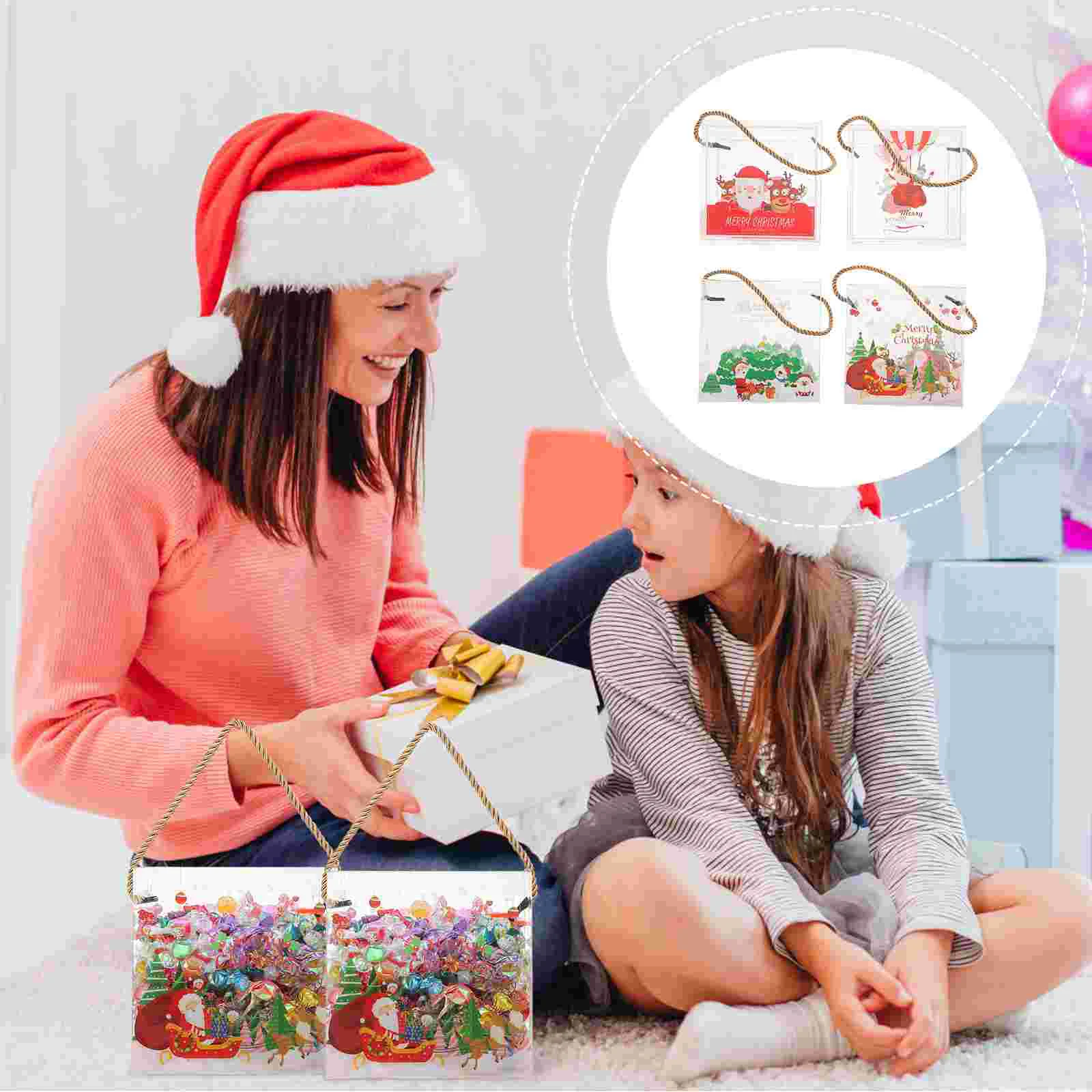 

Christmas Candybox Gift Favor Holidayclearcookie Holder Container Boxes Goodie Bundle Transparent Treat Cartoon Decorative