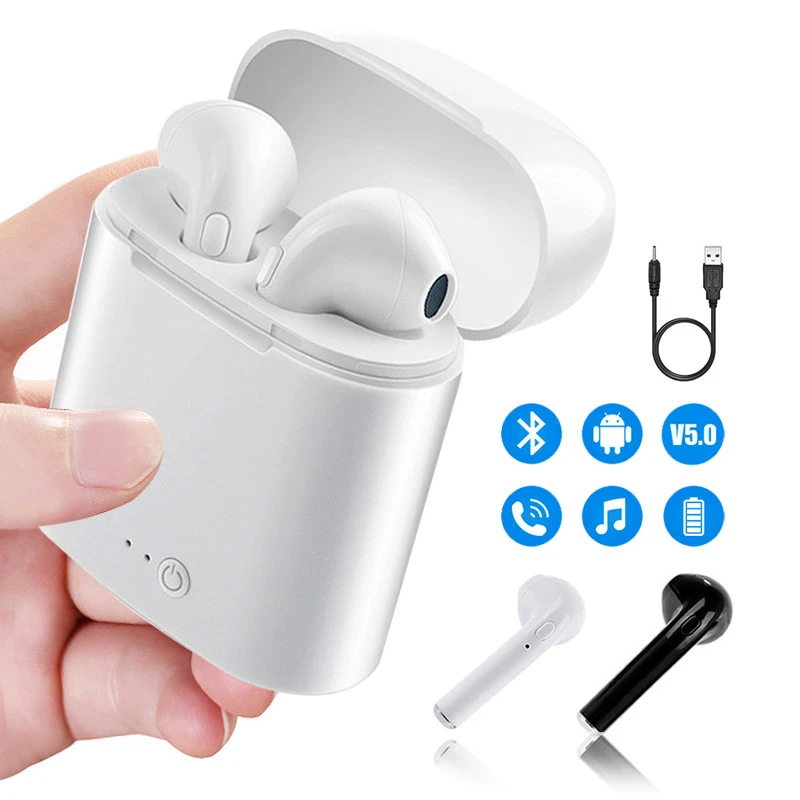 

I7S TWS Wireless Bluetooth 5.0 Sports Earphone For iPhone Fone Earpuddings Music Earbuds Mini Headphone With Mic Earplug
