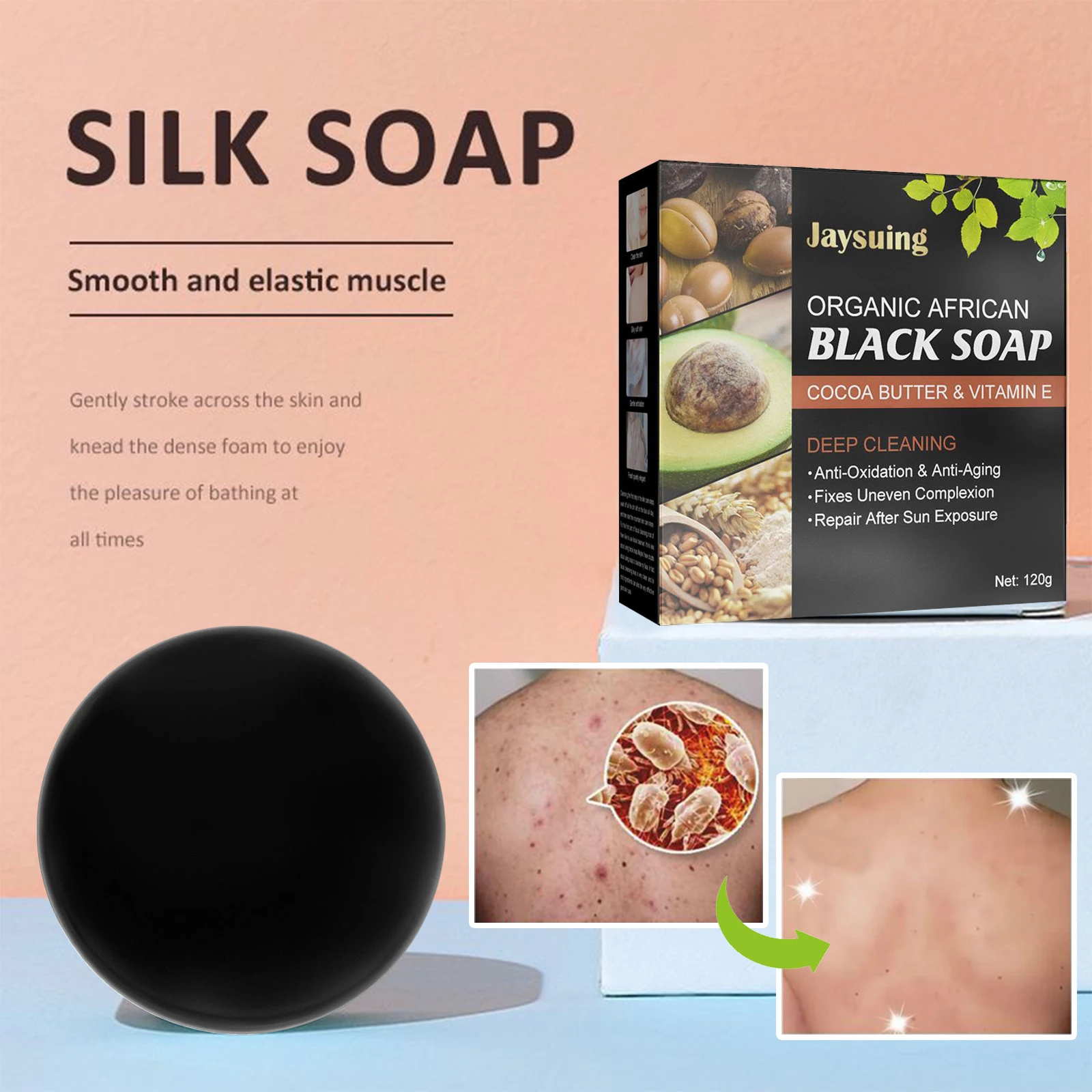 

Sdatter Acne and Mite Removal Skin Soap Facial Facial Cleansing Acne Suppression Body Back Cleaning Mites Handmade